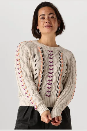 Catwalk Junkie Multi Color Cable Knit Truien & vesten Dames - Sweater - Hoodie - Vest-