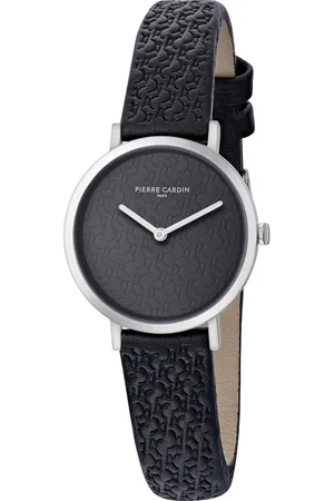 Pierre Cardin Belleville PC Monogram CBV.1502 Horloge - Leer - Zwart - Ø 31 mm