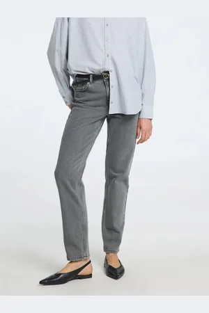 SELECTED Alice MW Straight Eloise Light Grey Denim "32