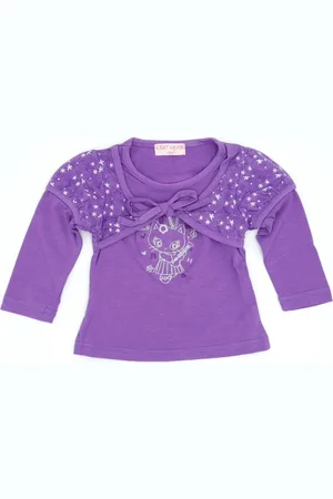 Merkloos Bolero longsleeve meisjes babykleding katoen paars maat 92/98