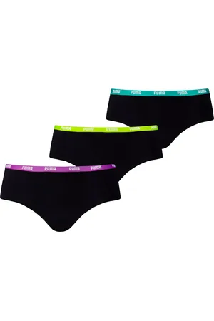 PUMA 3-Pack dames Hipsters - Zwarte Katoenen dames onderbroeken - Shorts - M