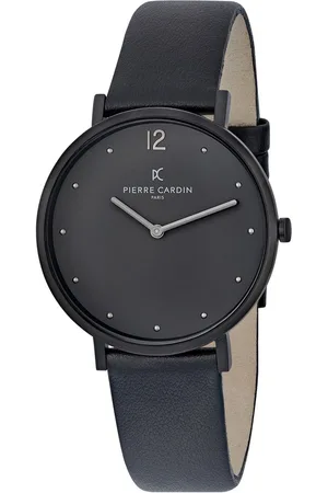 Pierre Cardin Belleville Simplicity CBV.1021 Horloge - Leer - Zwart - Ø 39 mm