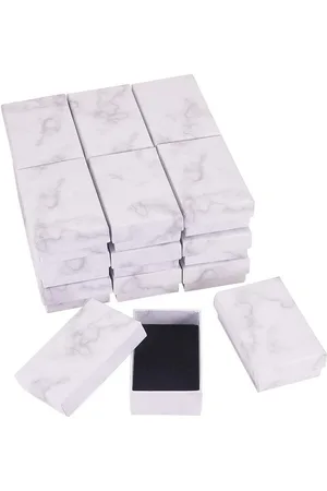 Merkloos 20-pack witte marmer effect sieraden geschenkdozen - 5x7,9x2,7 cm - Robuust en stijlvol