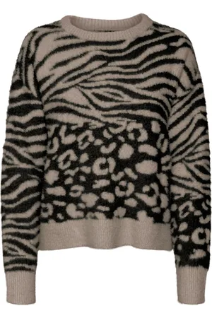 VERO MODA VMLEON FEATHER LS O-NECK PULLOVER B