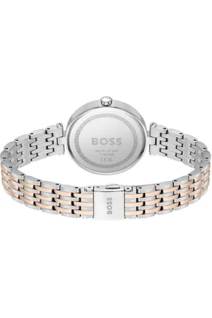HUGO BOSS HB1502706 ESSENA Dames Horloge - Mineraalglas - Staal - Zilverkleurig - 32 mm breed - Quartz - Vouw/Vlindersluiting - 3 ATM (spatwater)