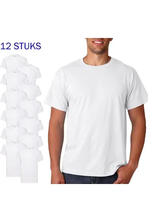 Fruit Of The Loom 12 STUKS - herenshirts wit - Valueweight T