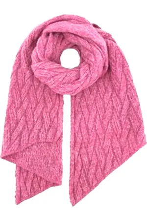 Merkloos Lange Warme Gebreide Sjaal - Fuchsia/Roze - 195 x 50 cm (0688#)