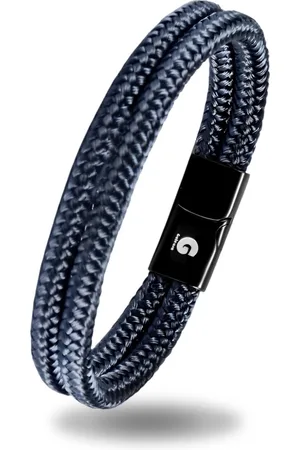 Galeara Design Armband Heren Blauw Zwart Dames en Heren 18,5cm NOA met geschenkverpakking