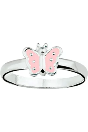The Jewelry Collection Ring Vlinder Zilver Wit