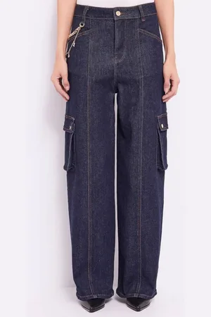 Gaudi Cotton Cargo jeans with Chain Detail