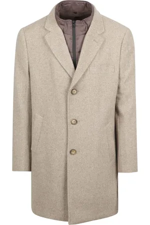 Suitable Coat Wol Twill Sand