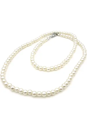 No Evil Ivoorkleurige parelketting 45 cm met kleine 5 mm glasparels