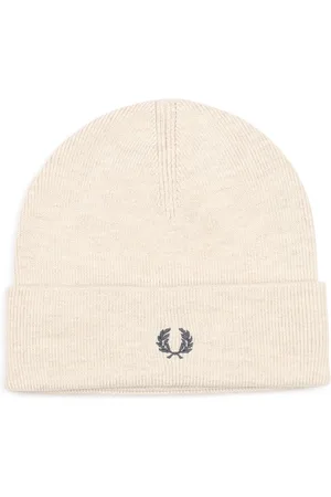 Fred Perry Classic Beanie muts wol-katoen - off white