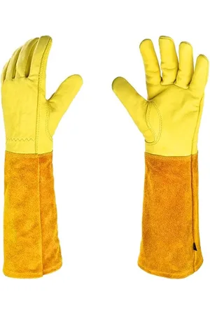 Merkloos 1 paar tuinhandschoenen - doornbestendig rundleer - snoeien van rozen/bramen - lange onderarmbescherming - doornbestendig snijbestendig lange lederen tuinhandschoenen - handschoenen voor zwaar gebruik - unisex - - maat XL