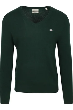 GANT Pullover V-Hals Woolblend Donkergroen