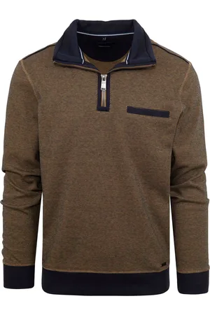 Casa Moda Halfzip Trui Okergeel