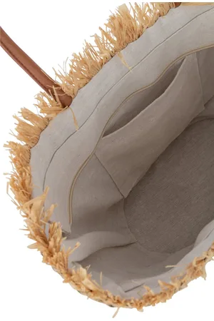 J-line Strandtas Blad - jute - /wit