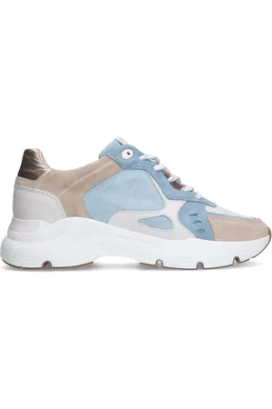 Manfield Dames - Blauwe denim sneakers