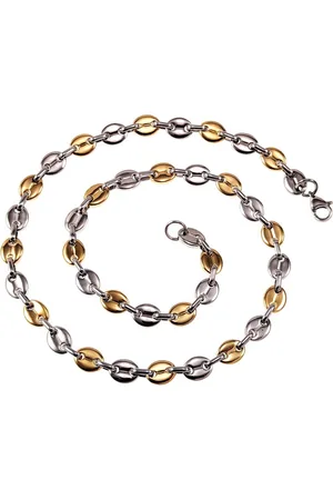 esde2 60cm x 9mm Koffieboon Ketting Unisex - Stalen Goudkleur-Zilverkleur - Schakelketting