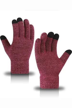 Merkloos Winter gebreide handschoenen - warme en dikke touchscreen handschoenen - heren en dames fluwelen en dikke handschoenen - gebreide stretch handschoenen - geschikt voor fietsen, motoren, sporten en wandelen
