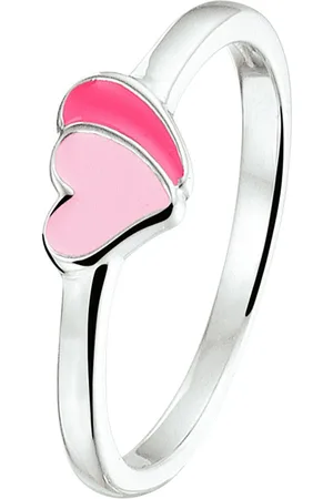 The Jewelry Collection Ring Hartjes Zilver Gerhodineerd