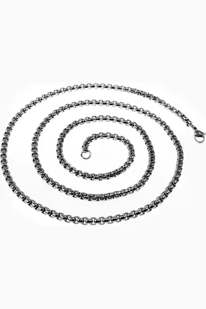 esde2 70cm x 3mm Jasseron Ketting Dames - Heren - Stalen Zilverkleur - Ronde Box Schakelketting