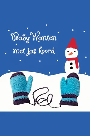 Huiscollectie Little Boss - Gebreide herfst / winter wanten / handschoenen met jas-koord - baby / peuter 1-3 yrs - cat.1-2 - / blauw - kleine kinderen - unisex - casual