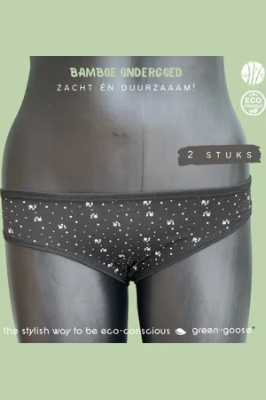 Merkloos Green-goose Bamboe Dames Slip | Set van 2 |