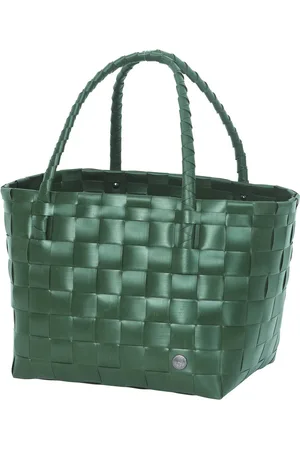 Handed By Duurzame handgevlochten boodschappentas - Shopper - Weekendtas - Strandtas - Sporttas - Paris - donkergroen - forest green
