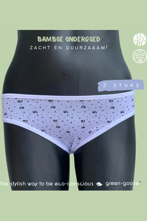 Merkloos Green-goose Bamboe Dames Slip | Set van 2 |