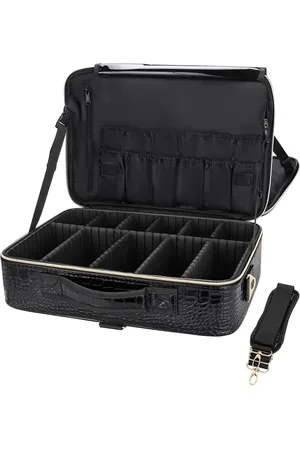 Merkloos Grote cosmeticakoffer 39 cm draagbaar reis cosmeticatas make-up organizer - professionele make-uptas 15.4inch Kunstleder
