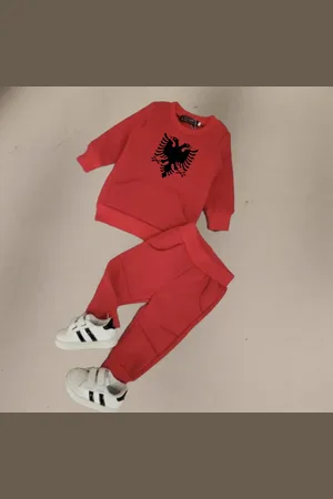 Merkloos Kinder joggingpak Albania | Albanese adelaar | kinderset 2 delig | sweater Albanie | broek Albanie | kinderpakje | kinderpakje maat 3 jaar