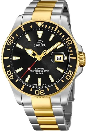 Jaguar Executive Horloge - heren horloge - Zwart - diameter 44 mm - roestvrij staal