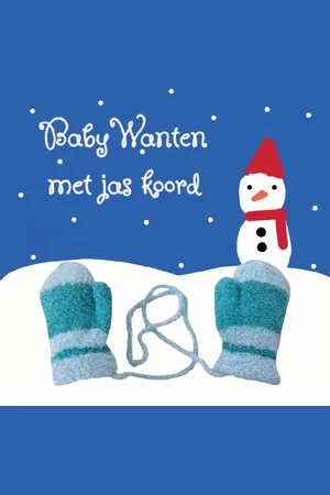 Huiscollectie Little Boss - Gebreide herfst / winter wanten / handschoenen met jas-koord - baby / peuter 1-3 yrs - cat.1-2 - / aqua blauw - kleine kinderen - unisex - casual
