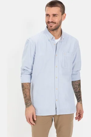 Camel Active Gestreept Oxford-overhemd gemaakt van duurzame organic cotton