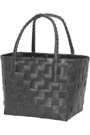 Handed By Duurzame handgevlochten boodschappentas - Shopper - Weekendtas - Strandtas -Sporttas - Paris - donker - dark grey