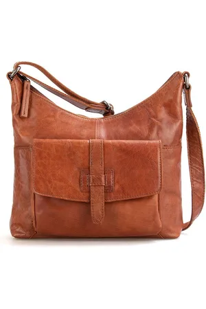 Spikes&Sparrow Leren Crossbodytas - Alabama - Cognac