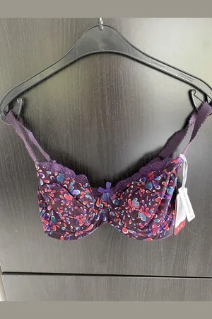Panache Lingerie Fern BH - underwired balconnet bra - rood/paars/blauw/zwart - maat E70