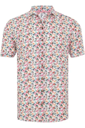 R2 Amsterdam R2 Overhemd Korte Mouwen Print Flamingo - Overhemden Casual