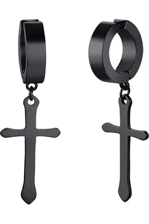 Fako Bijoux® Fake Oorbellen - Oorringen - RVS - Kruisje