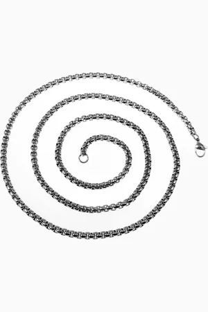 esde2 55cm x 3mm Jasseron Ketting Dames - Heren - Stalen Zilverkleur - Ronde Box Schakelketting