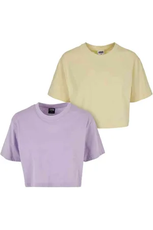 Urban classics Short Oversized 2-Pack Crop top - S - /Geel