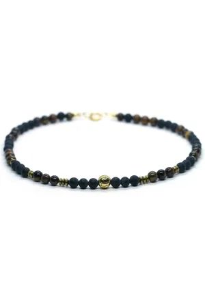 IBIZA MEN MENS JEWELLERY IbizaMen kids - Jongens - ketting - voetbal - goud RVS - edelsteen - 6mm - 36cm