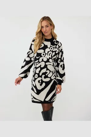 Esqualo Dress 2tone jacquard animal