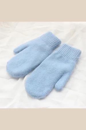 Merkloos Winter stretch gebreide handschoenen - winddichte warme handschoenen - warme handschoenen met pluche voering - outdoor fiets handschoenen - dubbellaagse dikke warme zachte gebreide handschoenen - geschikt voor koud weer