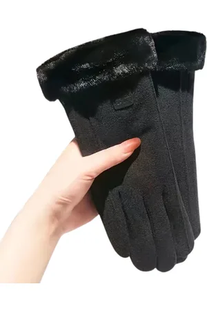 Merkloos Dames Touchscreen-Compatibele Winterhandschoenen - One Size - Pluche Gevoerd - Winddicht - Wol - Kerst - Fleece voor extra warmte - Perfect voor buitenactiviteiten