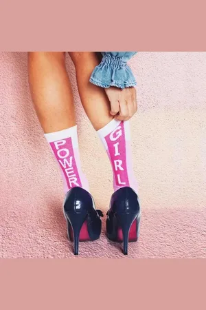 Merkloos Pegada - Girl Power sokken - statement - powergirls - one size - katoen - naadloos - super mam