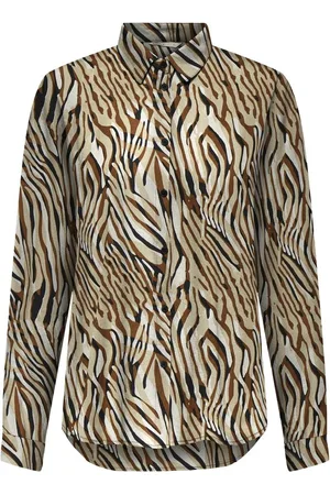 ONLY ONLJANE LIFE L/S SHIRT PTM Dames Blouse - Leather Brown Soft Sway
