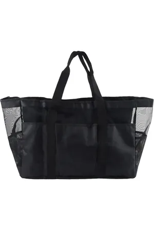 Merkloos Grote strandtas, extra grote reistas, strandtas, 50 x 35 x 20 cm, nettas, strandtas, grote mesh-strandtas, opvouwbare strandtas, strandtas