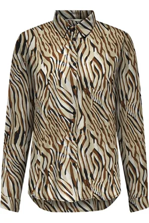 ONLY ONLJANE LIFE L/S SHIRT PTM Dames Blouse - Leather Brown Soft Sway